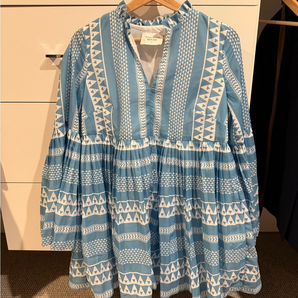 Blue and White Asymmetrical Dress